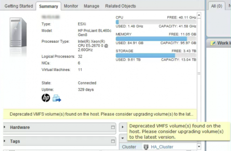 Depreciated VFMS volumes found