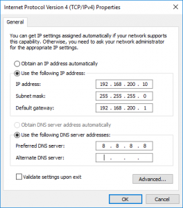 Hyper-V IP Settings NAT