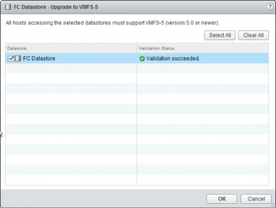 Upgrade VFMS3 volume to VMFS5