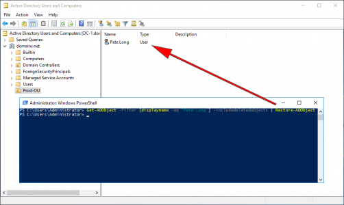 Recover AD user With PowerShell