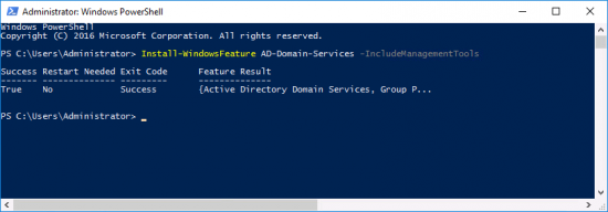 PowerShell Add AD Domain Services