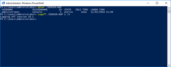 PowerShell Remote Log off a user