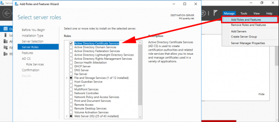 Install Certificate Services