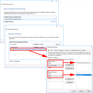 RAS Certificate CN and SAN Names
