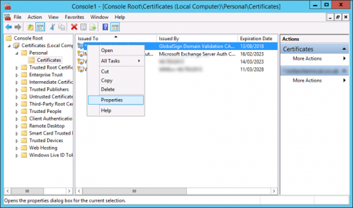 Certificate Properties