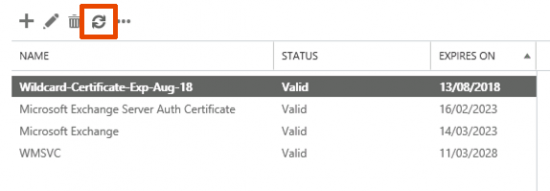 Refresh Exchange Certificates