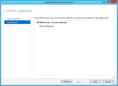 Add Rd Web Access Server