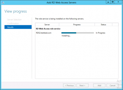 Add Rd Web Access Server