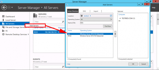 Add OLD Servers to New Server RDS Deployment