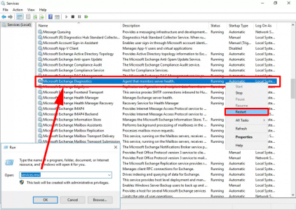 Restart Exchange Diagnostic Service