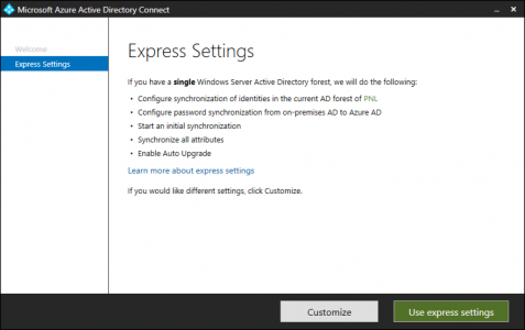 Azure AD Connect Express