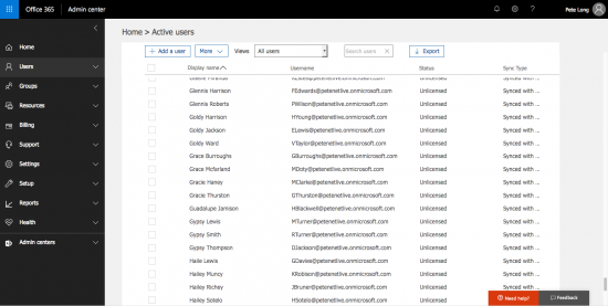 AD Users Synced to O365