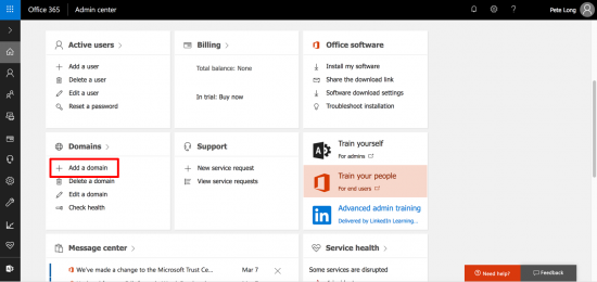Office365 Add a domain