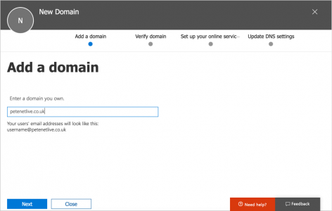 Office365 Add your domain