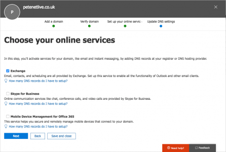 Office365 Manage DNS Settings