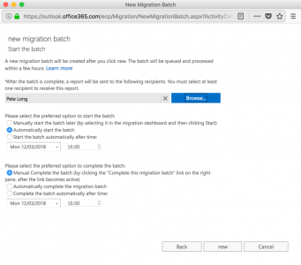 Start Office 365 Migration Batch