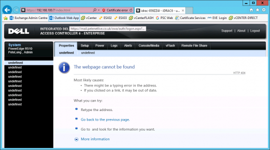 iDRAC Web Page Cannot Be Found