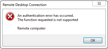The Function Request Is Not supported