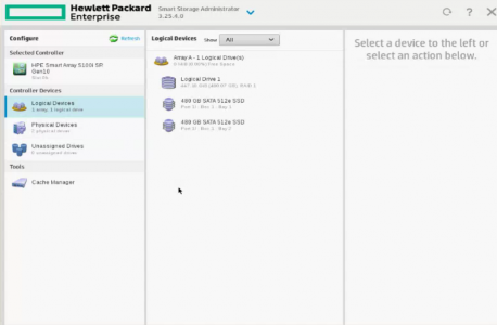 BL460c no RAID Option Intellegent Provisioning