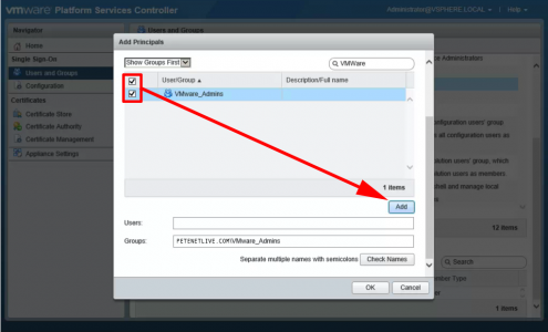 PLATFORM SERVICES CONTROLLER DOMAIN AUTHENTICATION