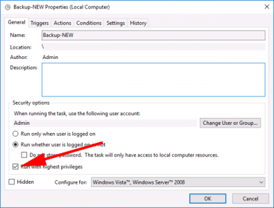 Scheduled Task Highest Privileges