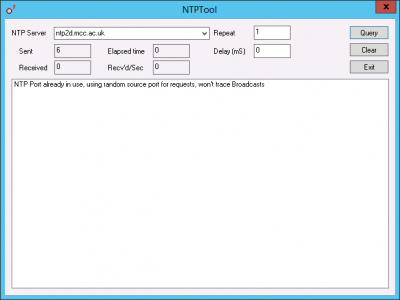 NTP Tool Port Blocked