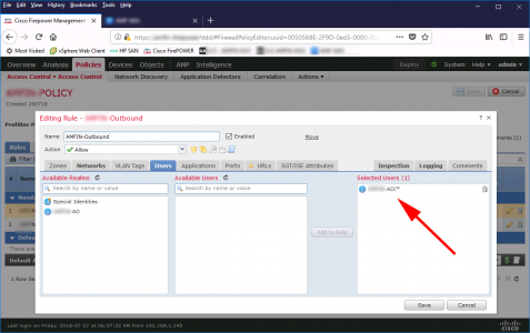 FirePOWER Access Policy Users