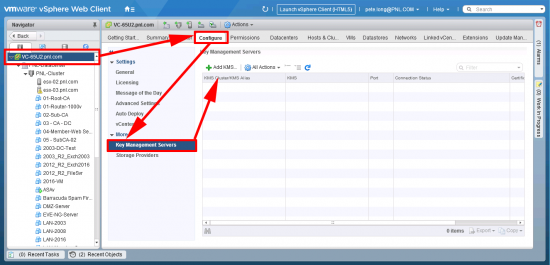 vSphere Add Key Management Server