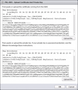 vCenter Upload PEM for KMS