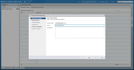 VMware Storage encryption policy