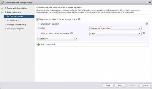 Encrpytion Policy Settings VMware