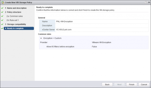 Encrypt a VM in vSphere