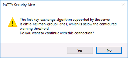 SSH Error Diffie Hellman Group 1