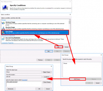 NAP Add User Group Condition