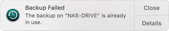 Backup Drive already in use