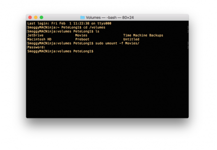 unmount mac volume