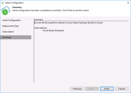 Veeam Azure Account Summary