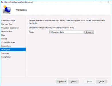 Migrate VMware Virtual Machine Workspace