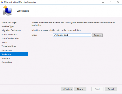 Migrate vCenter to Azure Workspace
