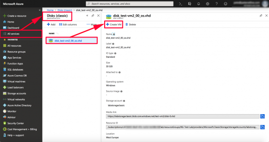 Find Migrated Disk in Azure