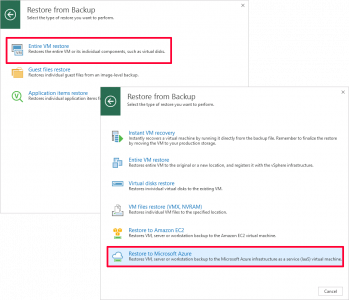Veeam Restore to Azure Wizard
