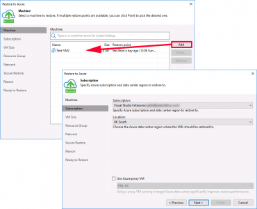 Veeam Restore VMware to Azure VM