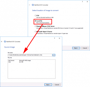 Locate VHDX to Convert