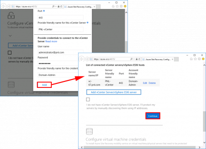Connect Azure Replication Server to vCenter