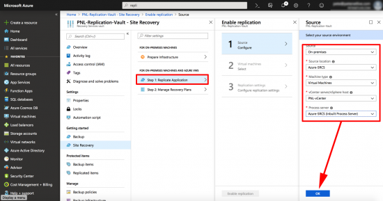 Enable ReplicationTo Azure