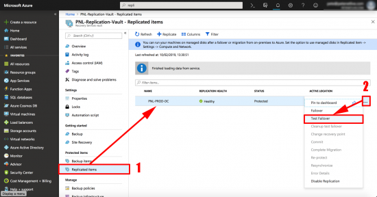 Test Failover to Azure