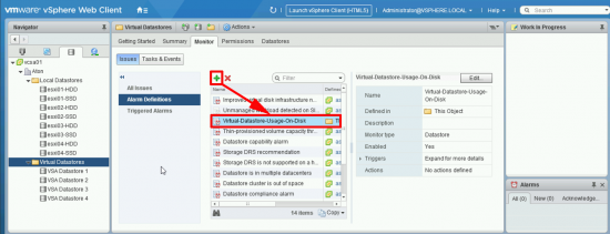 Virtual Datastore Alarm