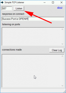 Listen exe port listener Testing Port