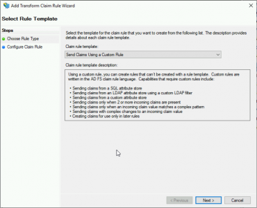 ADFS Custom Rule
