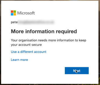 Office 365 More info Required